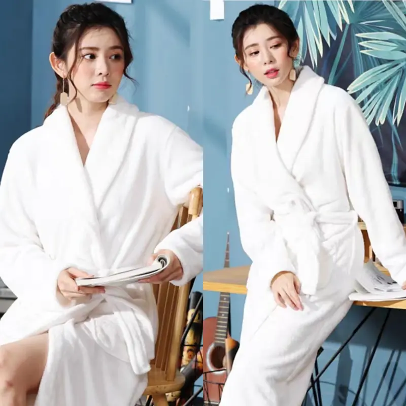 Áo Choàng Tắm Khách Sạn Cao Cấp Bông Lông Cừu YenThao Towels 100% Organic Cotton Nữ Women Dress 1