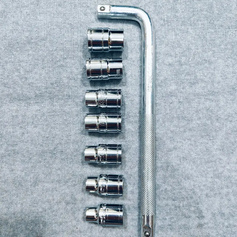 Bộ 7 đầu tuýp ngắn 8-19mm và cần cong L dùng để sửa chữa ôtô, xe máy 0