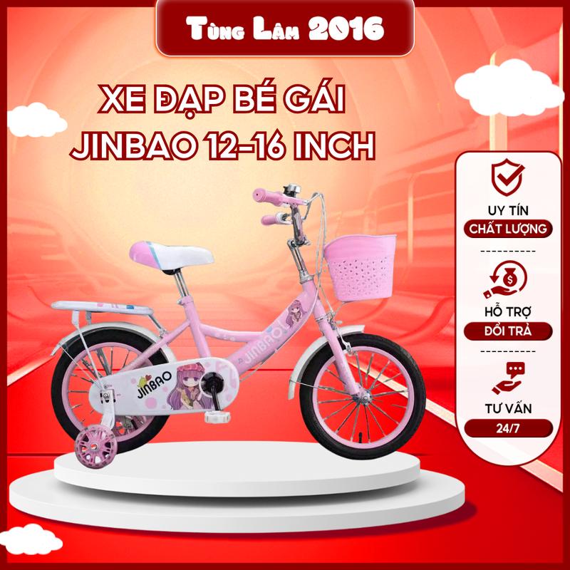 Xe đạp cho bé gái 2-6 tuổi, hàng đủ size từ 12-16 (G02) - Đồ chơi Chuông