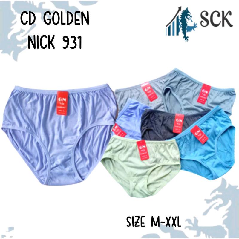 Paket 6 & 12 Celana Dalam Wanita Golden Nick 931 Katun Polos Soft Lembut Semi - Grosir Murah 4