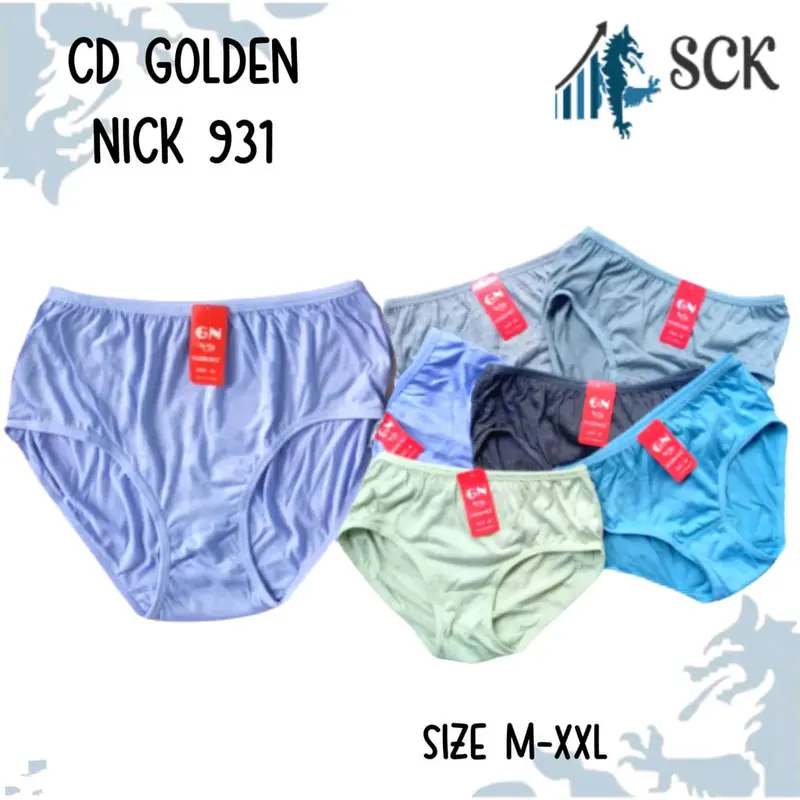 Paket 6 & 12 Celana Dalam Wanita Golden Nick 931 Katun Polos Soft Lembut Semi - Grosir Murah 4