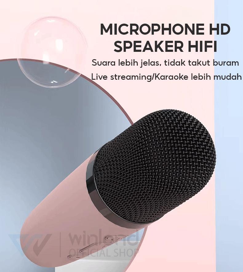 Product Introduction of [COD] Winland Speaker Bluetooth karaoke Mikrofon audio mikrofon terintegrasi rumah ponsel Bluetooth bernyanyi karaoke speaker karaoke keluarga ktv set Microphone  Wireless Garansi 1 tahun Bass 33