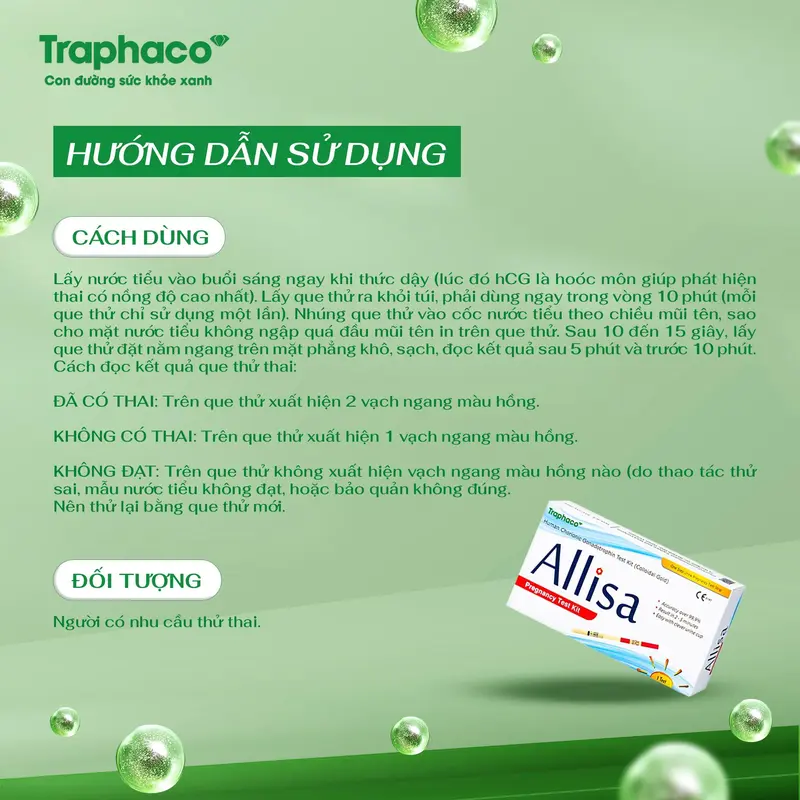 [Combo 5/10] TBYT Que thử thal HCG Allisa Traphaco 3