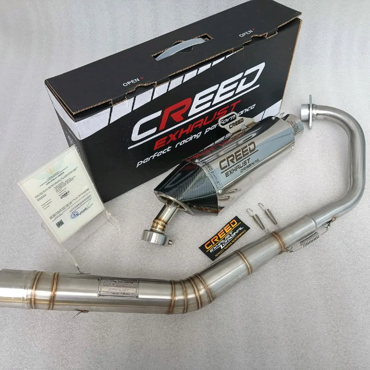 knalpot racing creed exhaust suar NGEBAS pnp vixion satria fu sonic jupiter mx  R15 cb 150r cbr 150r gsx 150r verza byson megapro tiger