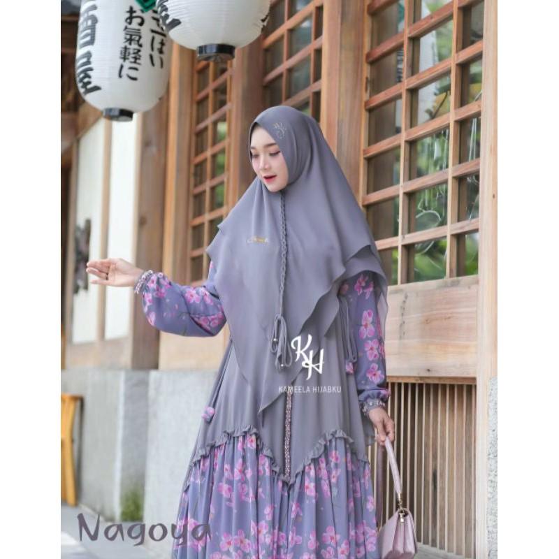 NAGOYA SET Japanese Cherry Blossom Original By Kameela Hijabku. Gamis set premium high quality low price must have it 4
