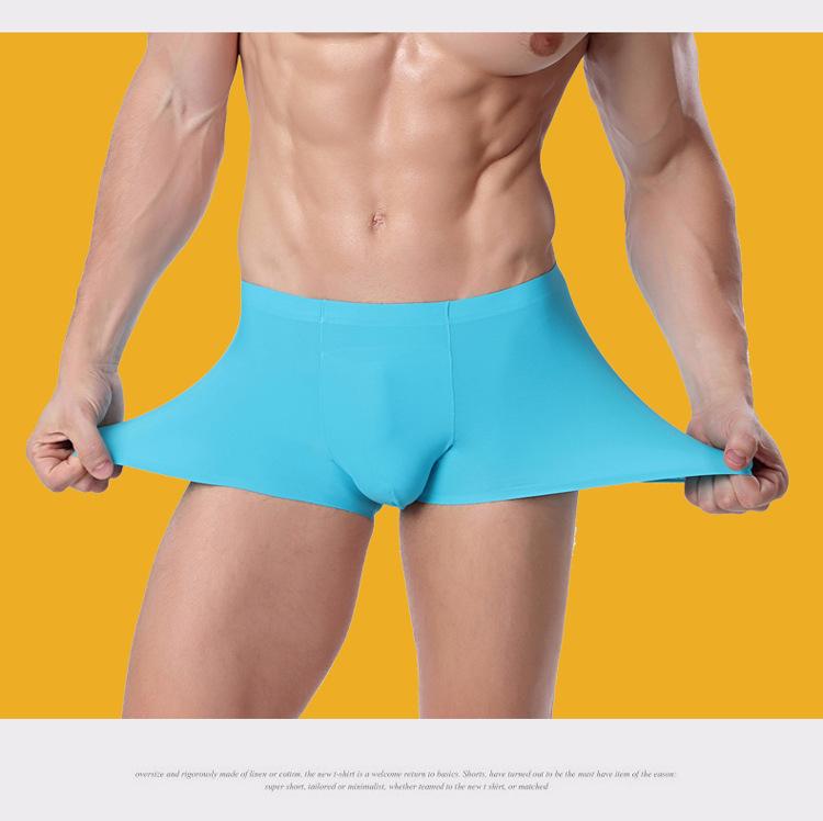Product Introduction of Quần Lót Nam, Quần Boxer Lụa Lạnh Thiết Kế Liền Mạch, Quần Đùi Boxer Mỏng, Thoáng Khí, Thích Hợp Cho Mùa Hè, Bán Buôn 24