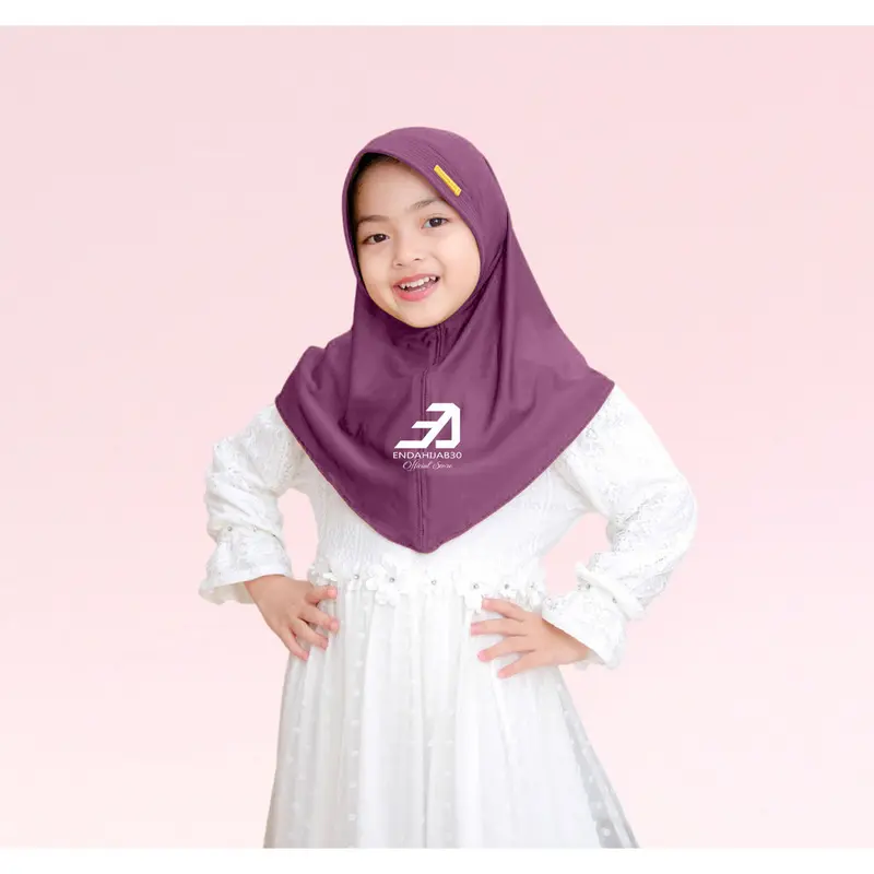 Edahijab Model Sport Anak 3-12 Tahun Paud Tk Sd Smp Hijab Muslim Instan Polos Kerudung Harian Cokelat Hitam Muslim Sekolah 6