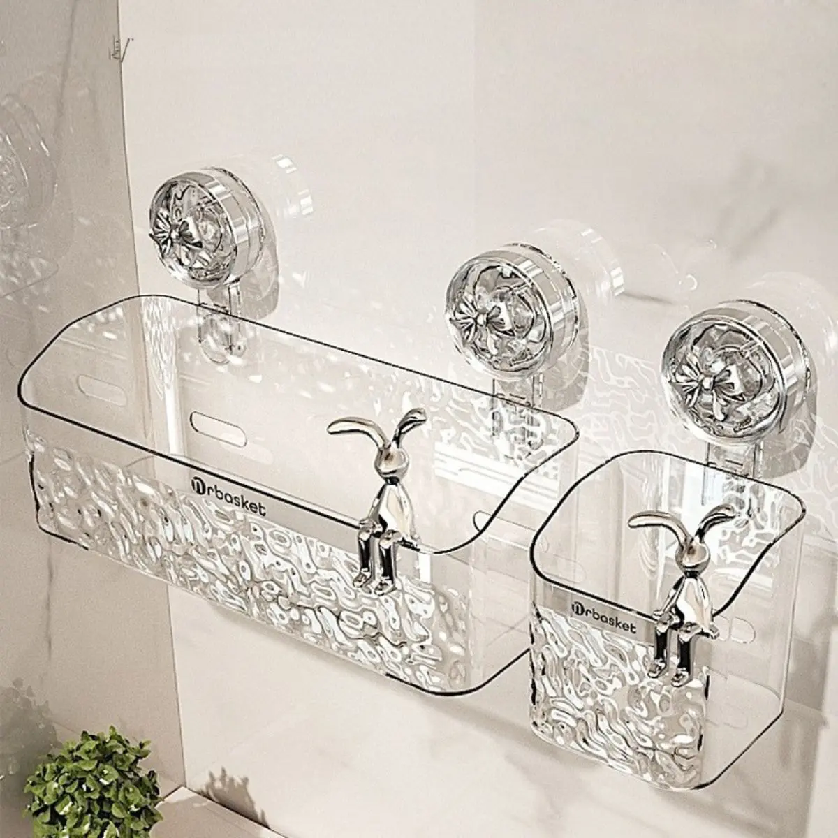 Kệ để đồ nhà tắm hít chân không, giá để sữa tắm mỹ phẩm chất liệu nhựa PET Kitchen Nhà Bếp