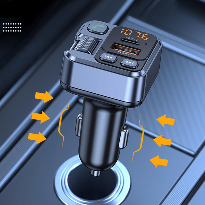 Product Introduction of Car Bluetooth Receiver USB U Disk Read PD20w Fast Charging Digital Display Car Mobile Phone Adapter FM Transmiter For Cellphones 25