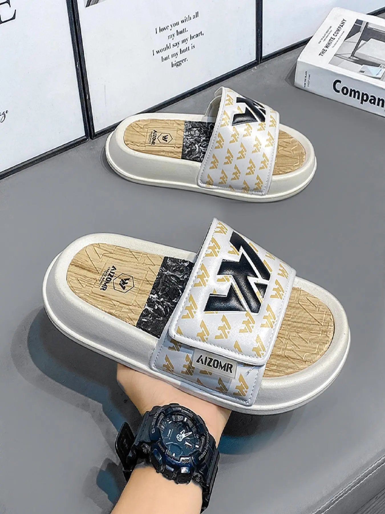 Men's Casual Plain Color Fashion slippers, New Style Non-slip Comfortable Home Slippers, Summer Outdoor Sports Slides for Men