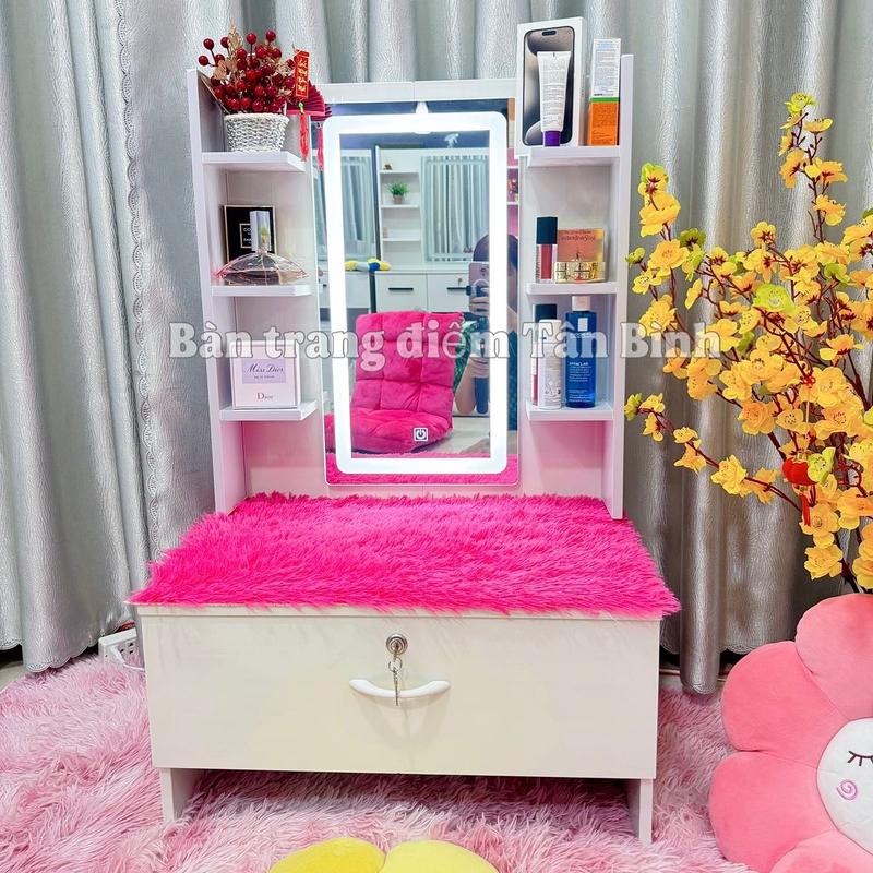  Bàn trang điểm mini 2 hàng kệ đèn led cảm ứng 3 màu _ 