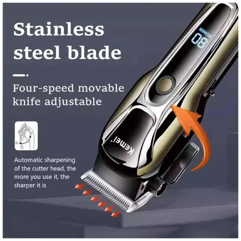KEMEI PG1990 Alat Cukur Listrik Kemei PG1990 Cordless USB Cable KM-PG1990 Rechargeable Hair Clipper Mesin Rambut KM PG1990   Pencukur Rambut 1