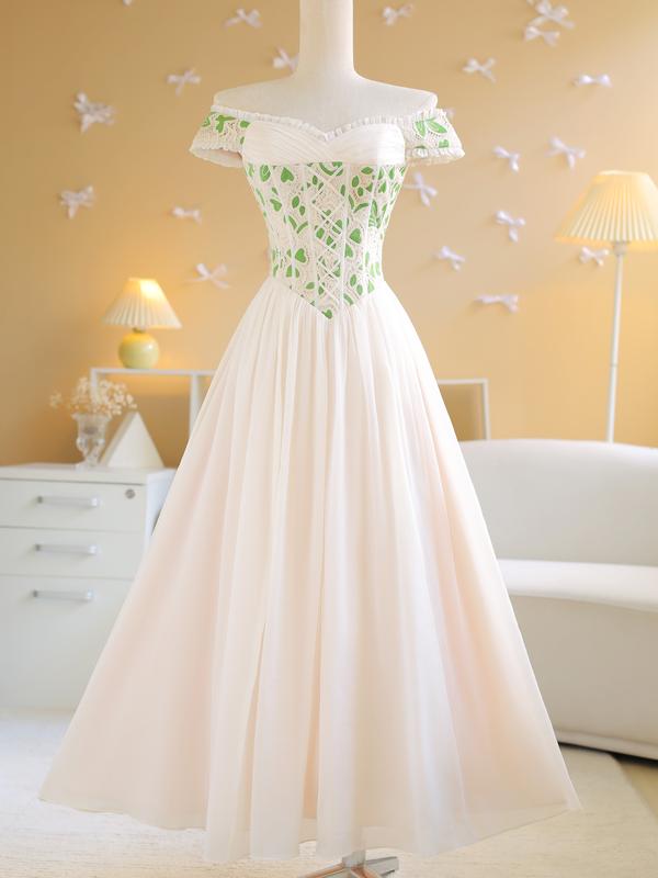 SÒ VINTAGE - CECILIA đầm maxi dáng corset, trễ vai, phối ren móc