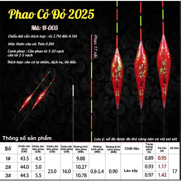 [CHÌ LÁ SHOP] PHAO CỎ ĐỎ 2025 - Câu Cá Fishing