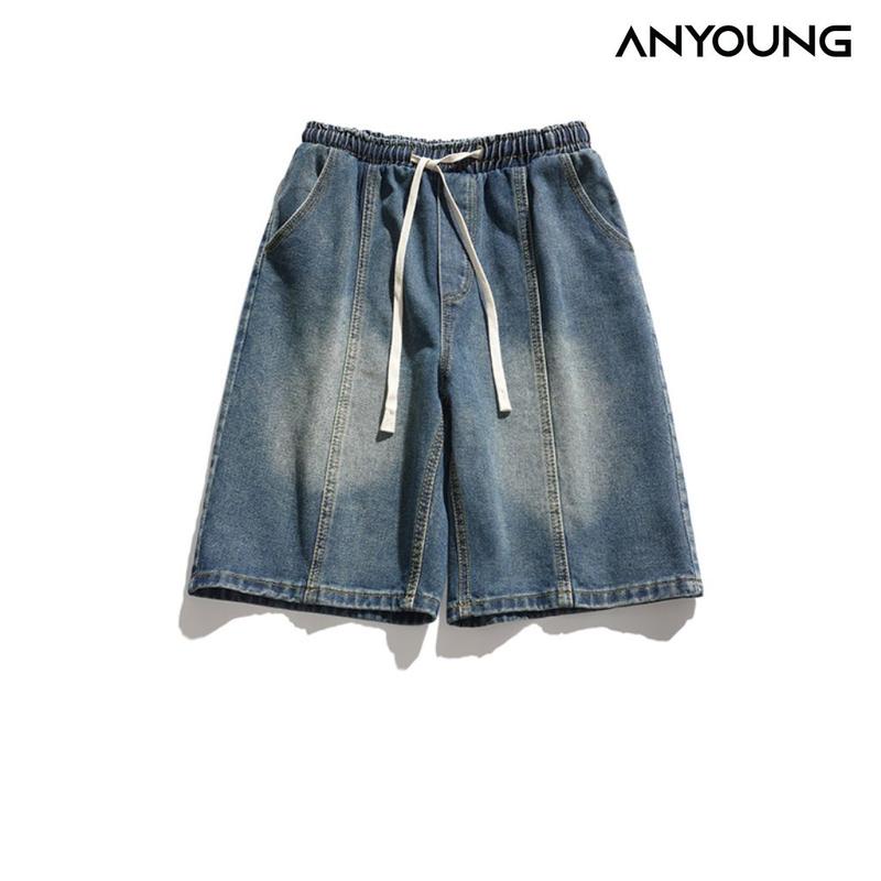 Quần short jean nam ANYOUNG quần đùi jean nam Wash QS662