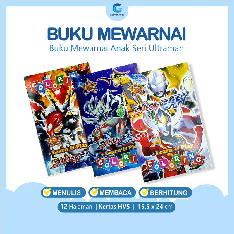 Buku Mewarnai dan Belajar Anak Karakter Seri Ultraman Books 0