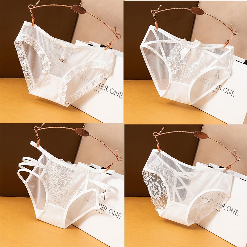 Combo 4 chiếc quần chíp ren màu trắng cao cấp R07 Nữ Quần Lót