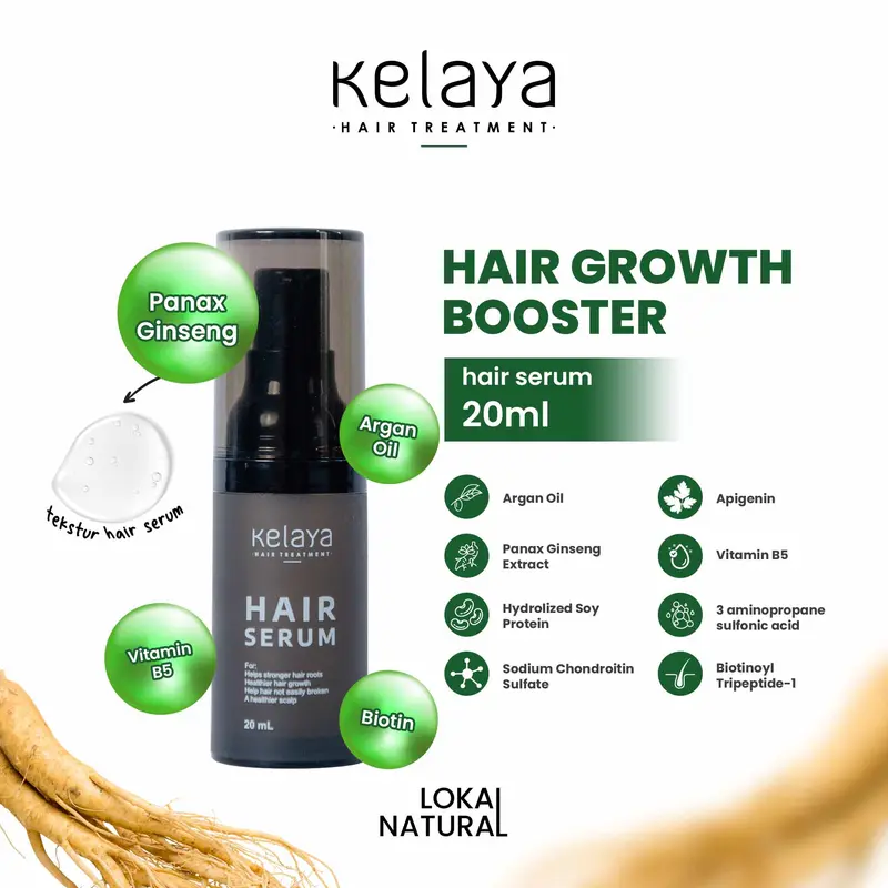 Kelaya Serum Rambut 20ml Hair Treatment - Rambut Rontok Strengthening Vitamin 5