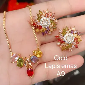 Set Perhiasan Aksesoris Lapis Emas Cantik Model Elegan Terlaris Perempuan Sukses Gold