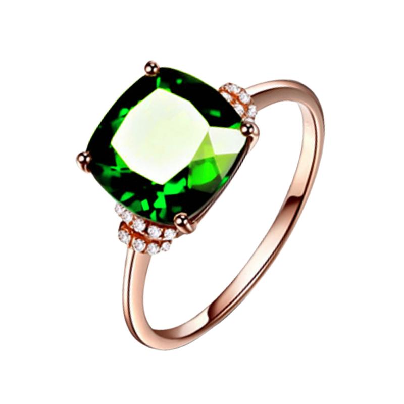 Product Introduction of Rose Gold Plated Emerald Diamond Earrings Ring Pendant Necklace Jewelry Set Exquisite Green Diamond Jewelry cincin perak ring silver silver diamond cincin perak lelaki 3