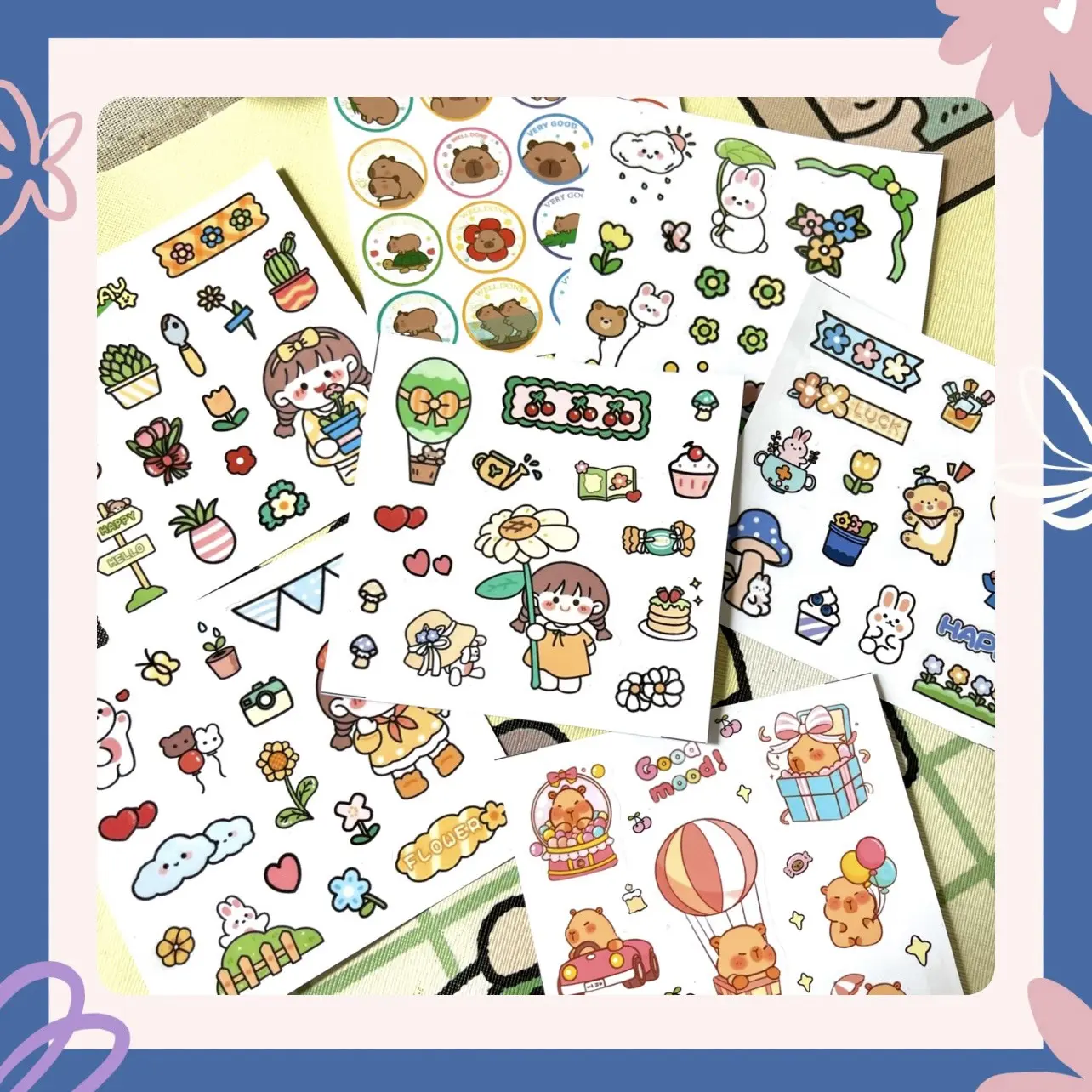 Sticker bé gái dễ thương, hình dán cho học sinh trang trí vở tập