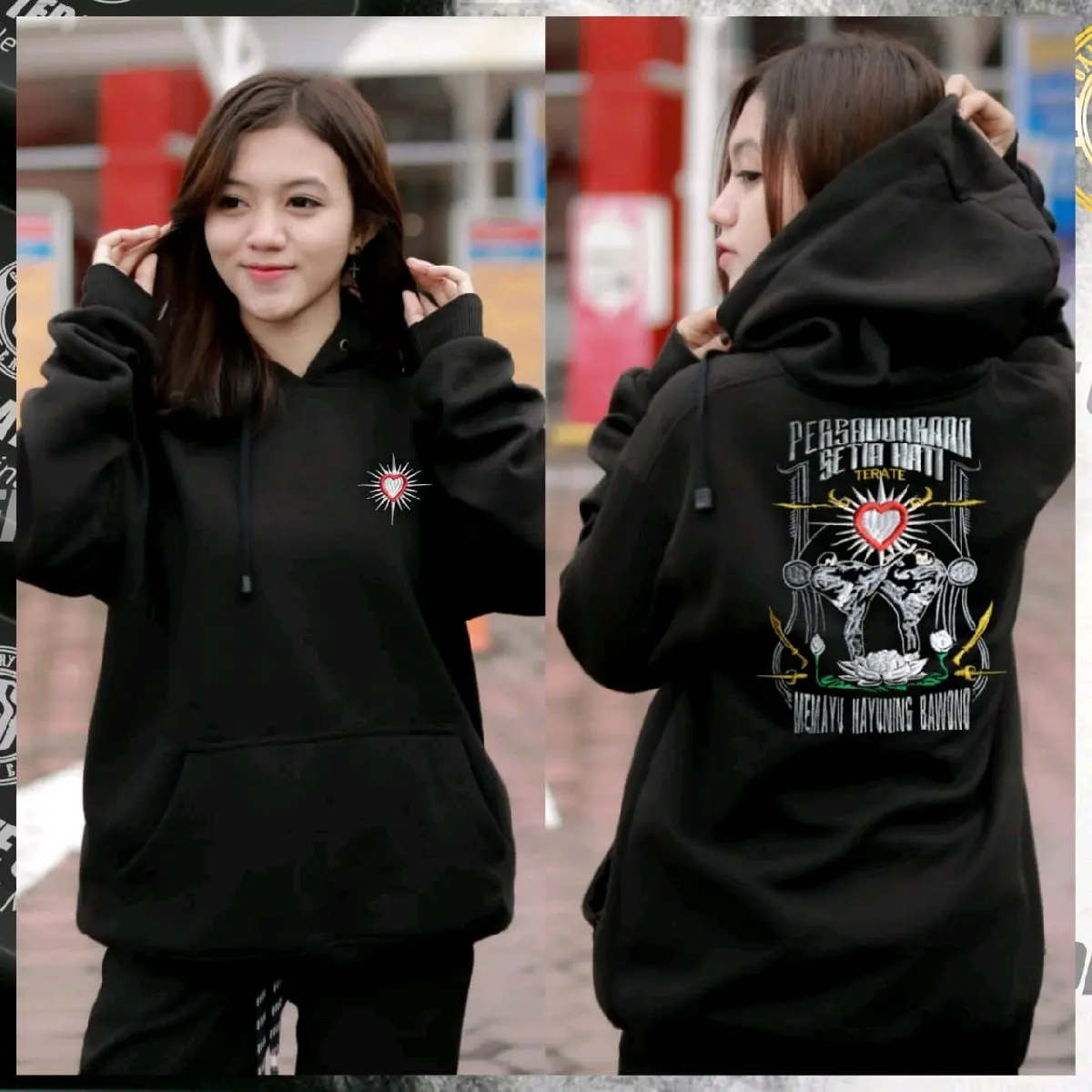 Hoodie PSHT Bordir Memayu Hayuning Bawono Hoodie Terate Bordir Katun Fleece