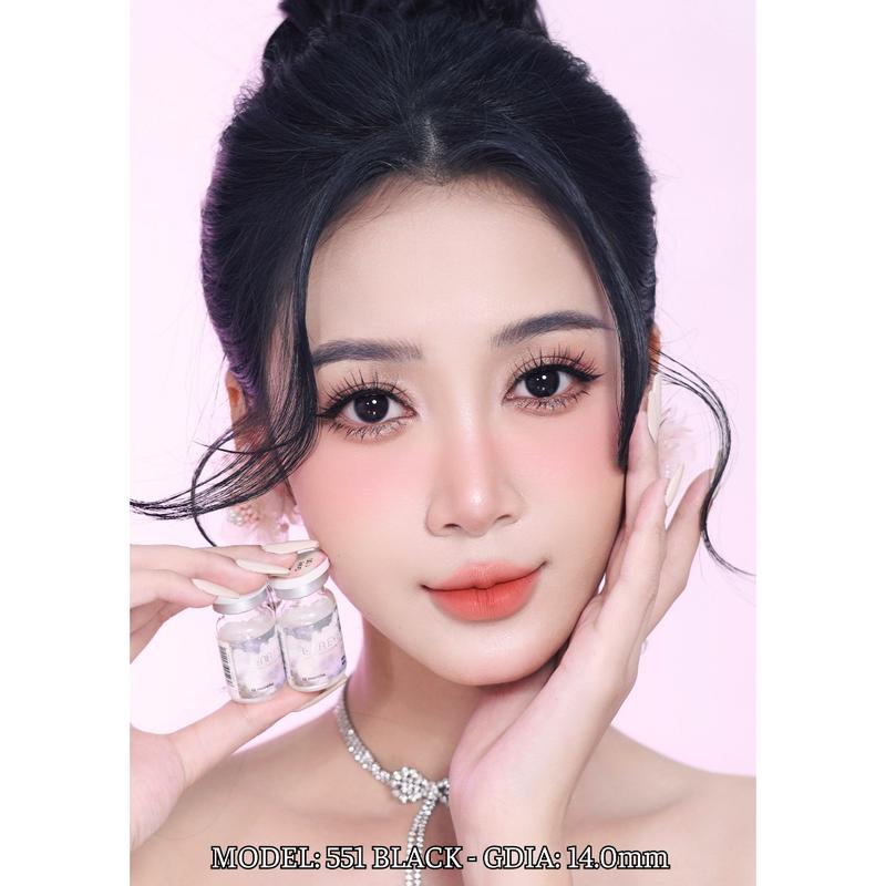 [1 year] Kính áp tròng LUNA EYES 551 BLACK - Lens size nhỏ hsd 1 năm 8