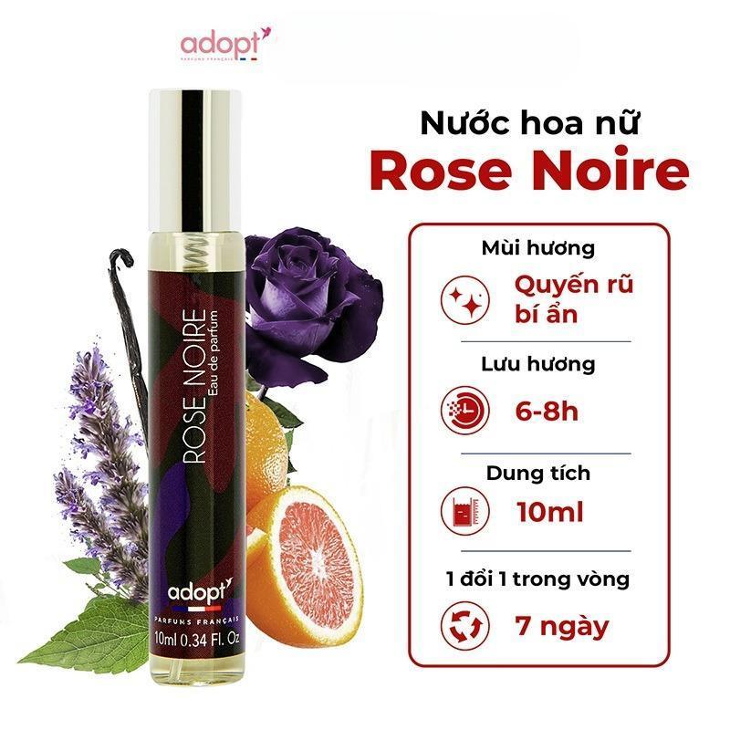 [ Xmas -Tết] Nước hoa nữ Adopt Rose Noire 30ml tinh dầu thơm chính hãng Pháp hương hoa hồng lôi cuốn sắc Perfume Cosmetic  Women Trà