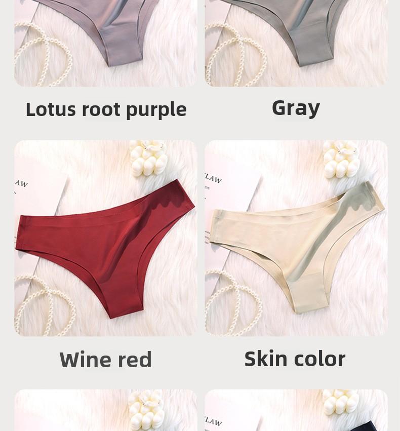 Product Introduction of Quần Lót Lụa Lạnh Không Đường May, Bán Chạy Mùa Hè, Dành Cho Nữ, Thoáng Khí, Cạp Thường, Quần Lót Nữ Xuất Khẩu Một Mảnh 16