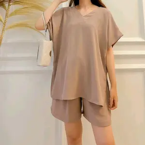 Sherly Set Celana Pendek Polos Baju Wanita Airflow