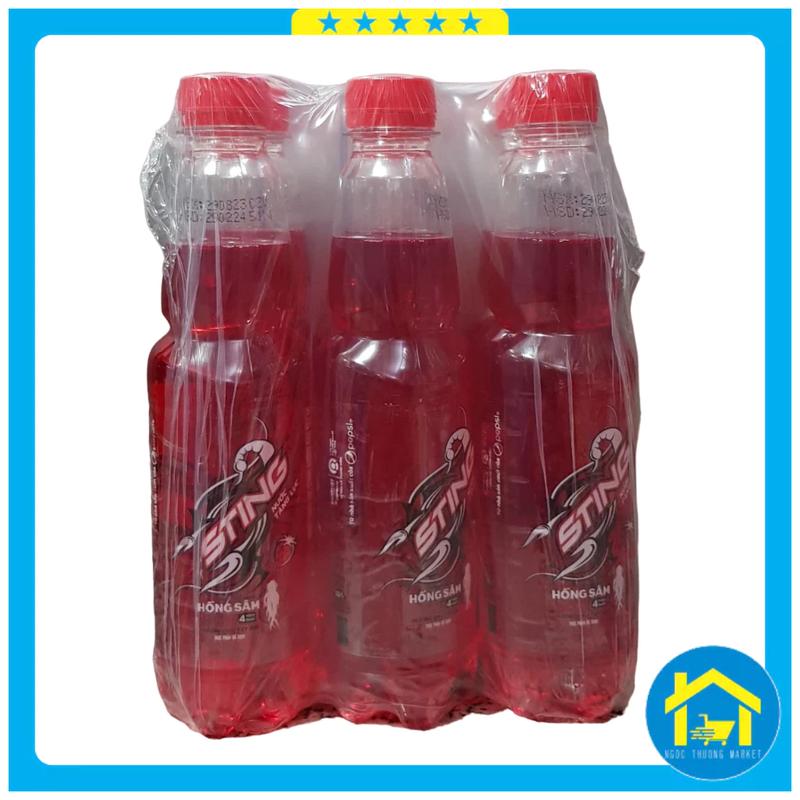 Lốc 6 chai - Nước tăng lực Sting hương dâu tây đỏ chai 330ml