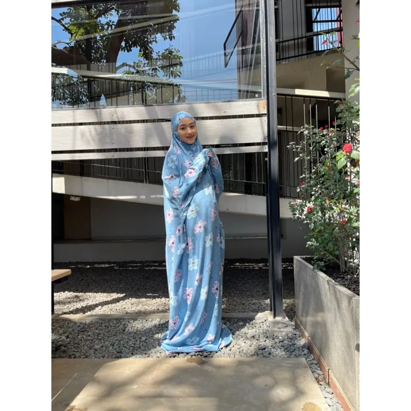 KIMYA ID Mukena Terusan Irish Bahan Rayon Viscose Plus Tas Traveling Bag  Muslim Panjang Katun Motif Dewasa Mukenah Cantik 7