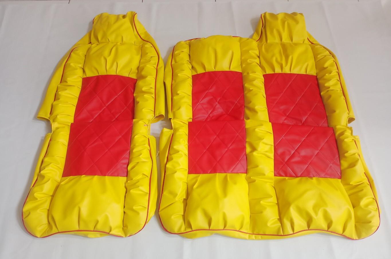 Sarung Jok Mobil Truk Model Sofa Dill Ragsa Dina Dutro HT HDL Bonus Sarung Setir Tersedia Dalam Berbagai Warna Green Yellow Red Blue