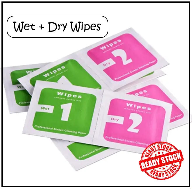 Wet Dry Wipes Cleaning Cloth Tool For Tempered Glass Screen Protector And All Mobile Phone Camera Tablet