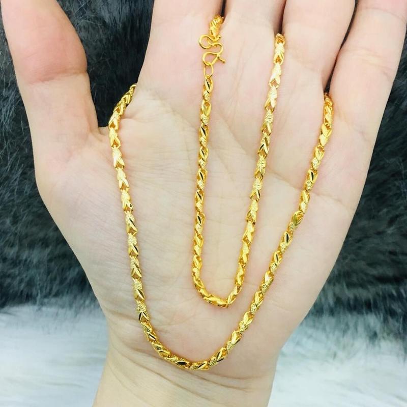  Dây chuyền dang hạt mạ vàng  phù hợp nam và nữ độ dài tu 45 đên 70cm trang sức phụ kiện 