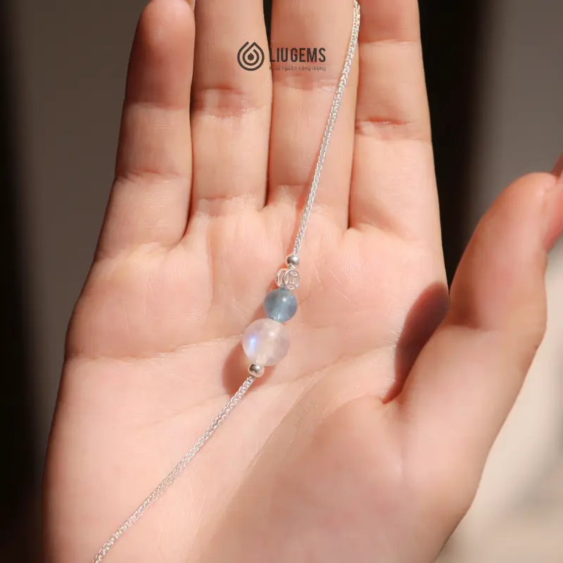Lắc Tay Bạc 925 Cho Nữ Đồng Xu Kim Tiền Mix Hồ Lô Đá Tự Nhiên Liugems Thời Trang  VB33 (Mua một, tặng một hộp đựng trang sức + một khăn lau bạc miễn phí) 8