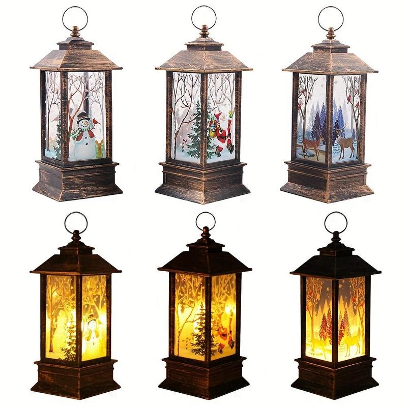 Product Introduction of Christmas Themed Table Lamp, 3 Counts/set Vintage Christmas Decorative Light with Battery, Desktop Decoration Light for Home Party Festival 2