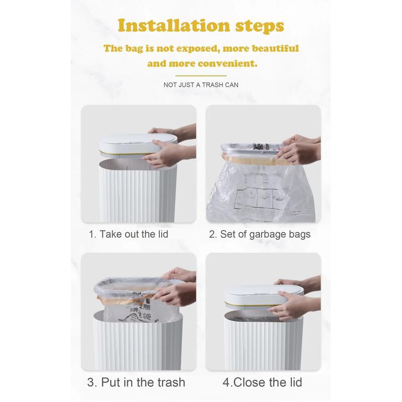 Product Introduction of 5/7L Automatic Sensor Trash Can Bathroom Kitchen Smart Garbage Bin Toilet Wastebasket Bedroom Dustbin Bucket Waterproof 22