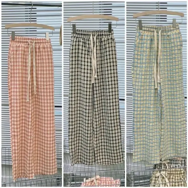 Quần đũi kẻ nữ cạp chun dây rút điều chỉnh chất mát, fom nhỏ. Women Pants Ong 0