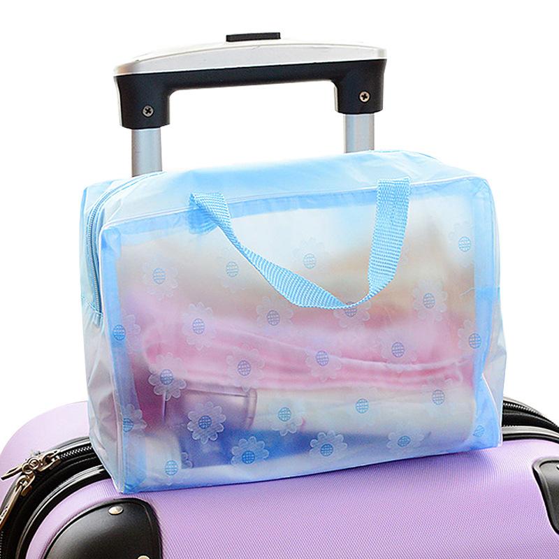 Túi Nhựa Đựng Mỹ Phẩm Đồ Trang Điểm Trong Suốt Có Khóa Kéo Nhiều Màu Sắc 4