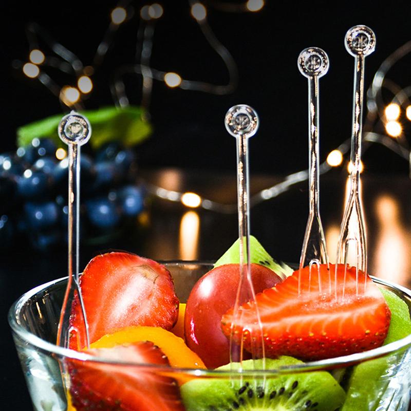 Product Introduction of 500pcs Mini Fruit Fork Disposable Plastic Forks For Party BBQ Sticks Picks Skewer Set Home Dining Food Cake Fruit Fork 14