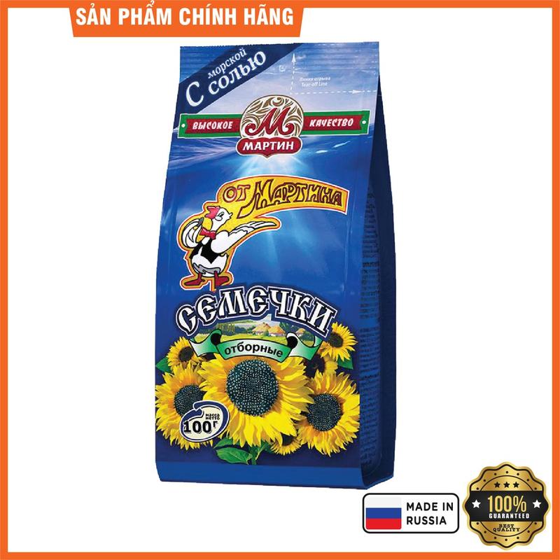 Hạt hướng dương Martin rang muối 100g (Nhập khẩu Nga) Snack