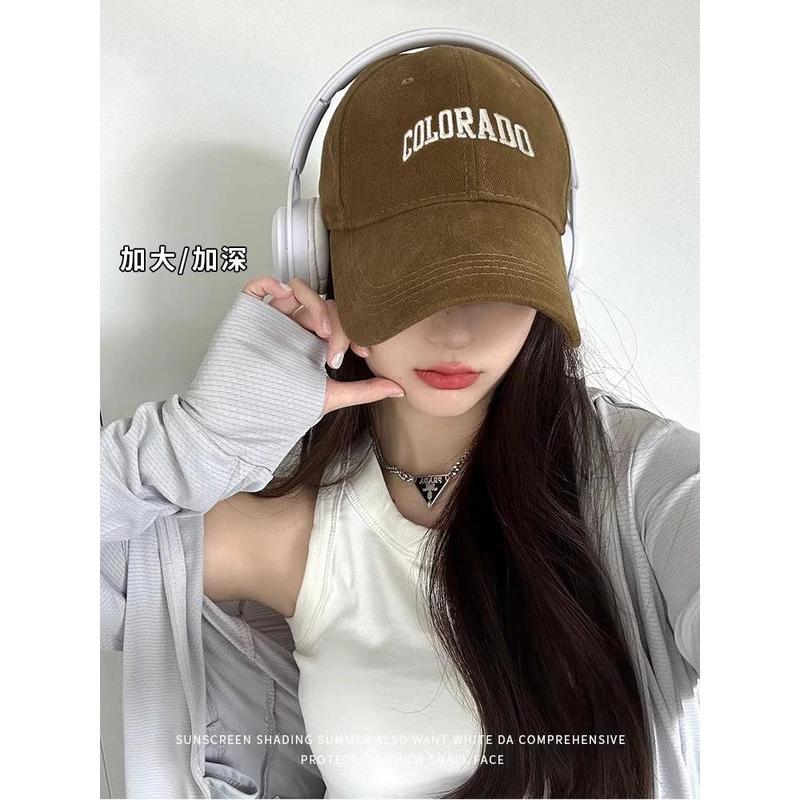 Mũ Lưỡi Trai, Màu Đỏ Rượu Vang Vành Rộng, Dành Cho Phụ Nữ Và Nam Giới, Vòng Đầu Lớn, Thương Hiệu Thời Trang Nhỏ Mặt Người Nổi Tiếng Trên Internet, Mũ Bóng Chày Vành Sâu, Hàng Mới Về 2023 1