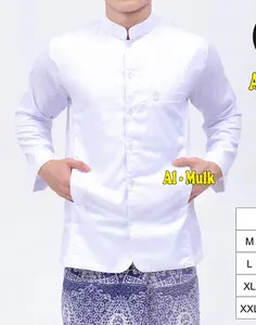 Koko Polos Tangan Panjang Al Mulk Katun Toyobo Terlaris Pria Dewasa - Putih, Kurta