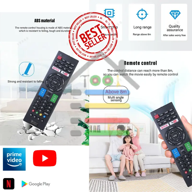 REMOTE SHARP AQUOS SMART TV YOUTUBE NETFLIX UNIVERSAL SHP950TR Lcd 2