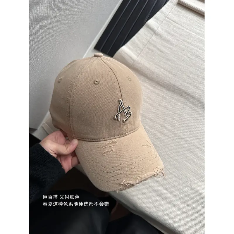Mũ Lưỡi Trai Cổ Điển Phong Cách Mỹ, Rách, Mùa Xuân Và Mùa Hè, Hàng Mới Về, Chất Liệu Mềm Mại, Thích Hợp Cho Nam Và Nữ, Mũ Bóng Chày Đầu Mềm, Mũ Dễ Phối Đồ, Làm Cho Khuôn Mặt Trông Nhỏ Hơn Hat Nón 5