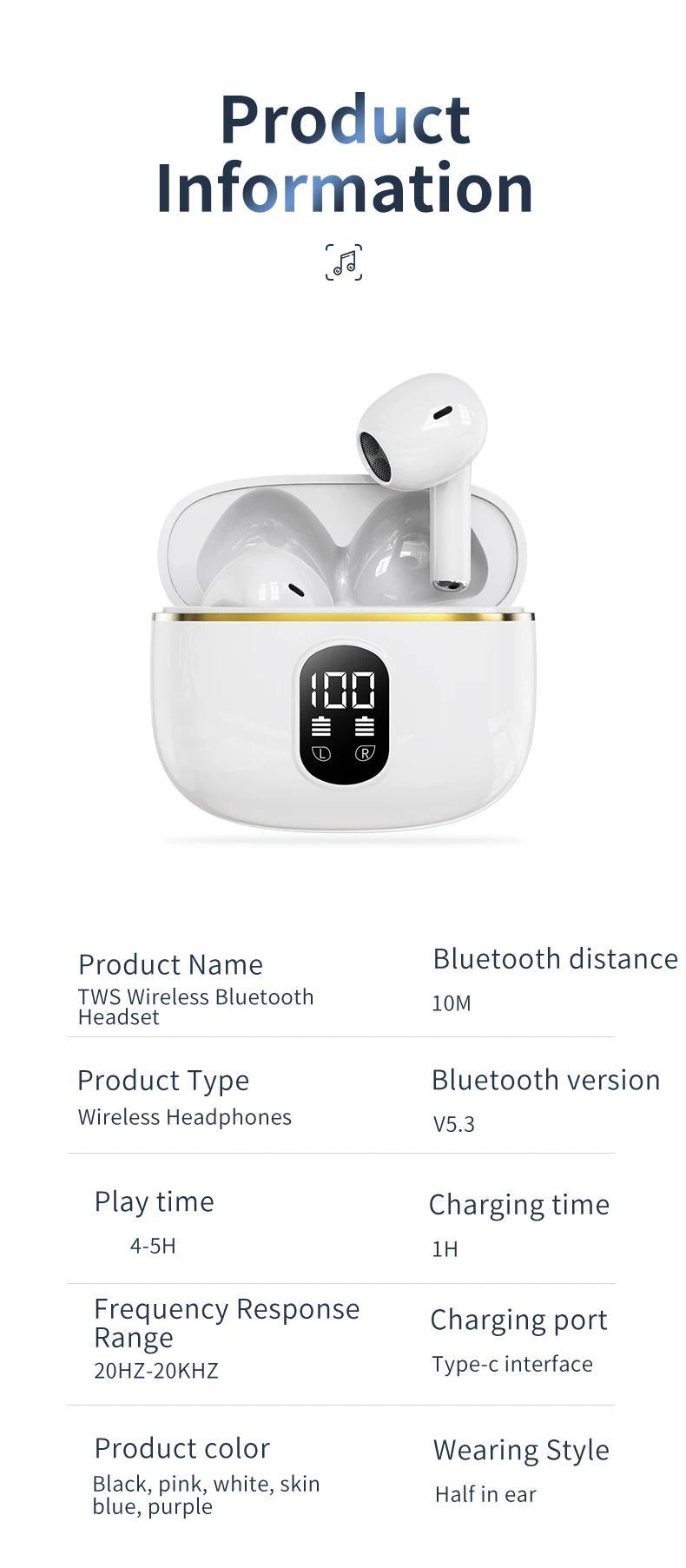Product Introduction of X87 wireless headphones touch control gaming headsets bt5.3 earphones HiFi stereo noise reduction waterproof earbuds with mic 32