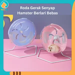 Roda Lari Hamster Kokoh Senyap Anti Slip Tiang Penyangga Hamster Running Wheel Silent With Stand