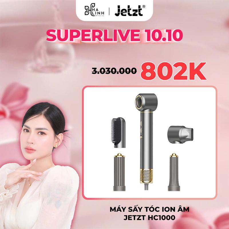 CFV [VÕ HÀ LINH x JETZT] Máy sấy tóc ion âm Jetzt Care HC1000 - Công nghệ chống bức xạ hiện đại, an toàn cho trẻ em và phụ nữ có thai