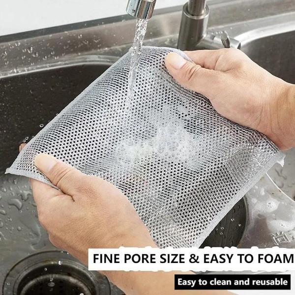 [Spring] Double-layer Non-Scratch Multipurpose Wire Dish Cloths Steel Wire Dishcloth Reusable Magic Oil Dish Towel Rust 2
